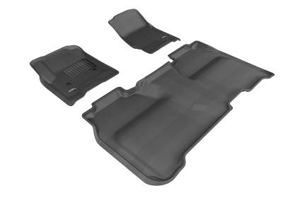 3D MAXpider - MAXpider L1CH04001509 Kagu Floor Mat Front/Rear Black Chevy Silverado Crew