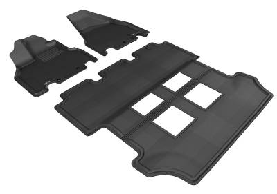 3D MAXpider - MAXpider L1HD03801509 Kagu Floor Mat Front/Rear Black Honda Odyssey