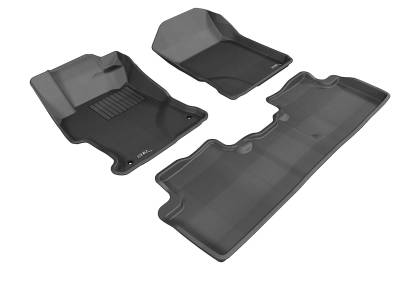 3D MAXpider - MAXpider L1HD04101509 Kagu Floor Mat Front/Rear Black for 12-13 Honda Civic