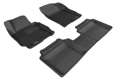 3D MAXpider - MAXpider L1HY02101509 Kagu Floor Mat Front/Rear Black for Hyundai Elantra