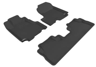 3D MAXpider - MAXpider L1HD00601509 Kagu Floor Mat Front/Rear Black 07-11 Honda CRV
