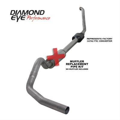 Diamond Eye Performance - Diamond Eye K4306S-RP 4" Turbo-Back Muffler Exhaust for 94-97 F250/F350 7.3L
