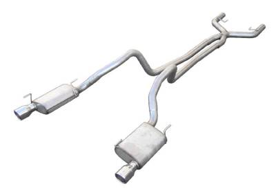 Pypes Performance Exhaust - Pypes SFM68 Street Pro Exhaust System w/2.5" X-Pipe for 05-10 Ford Mustang V6