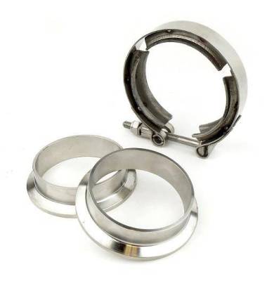Pypes Performance Exhaust - Pypes HVB30 3" S.S Natural V-Band Exhaust Clamp w/Flanges Universal
