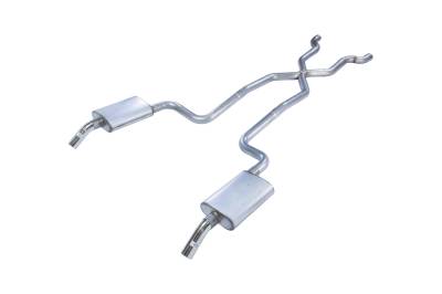 Pypes Performance Exhaust - Pypes SCC10S 2.5" Street Pro Exhaust System w/X-Pipe for 74 Corvette C3
