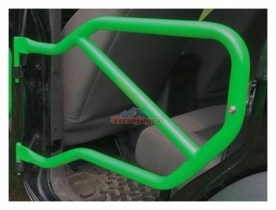 Steinjager - Steinjager Rear Tubular Trail Doors-Neon Green for Wrangler JK 4DR J0040956