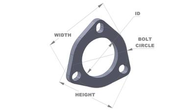 Vibrant Performance - Vibrant 1482 3-Bolt Stainless Steel Flanges 2.5" ID 5PC