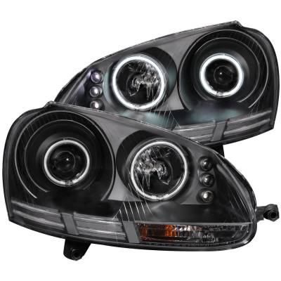 Anzo USA - Anzo USA 121345 Projector Headlights w/CCFL Halo Black for 06-09 VW Jetta/GTI