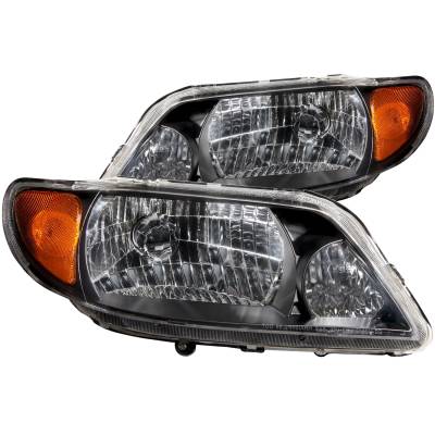 Anzo USA - Anzo USA 121107 Black Crystal Headlight Set for 01-03 Mitsubishi Protege