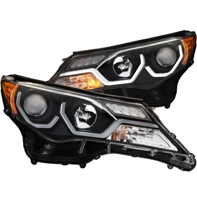 Anzo USA - Anzo USA 111332 Black Plank Style Projector Headlight Set for 13-15 Toyota Rav4