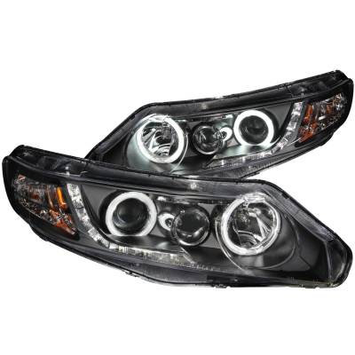 Anzo USA - Anzo USA Projector Headlight Set w/CCFL Halo Black 06-11 Honda Civic 121454
