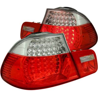 Anzo USA - Anzo USA 321105 Chrome LED Red/Clear Lens Taillight Set for 3-Series Coupe