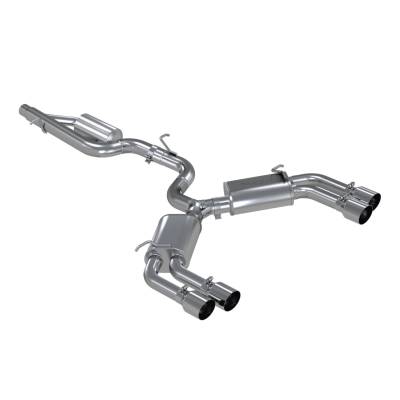 MBRP Exhaust - MBRP Exhaust S4601304 T304 SS 3" Cat-Back Valve Quad Rear Exit for 15-20 Audi S3