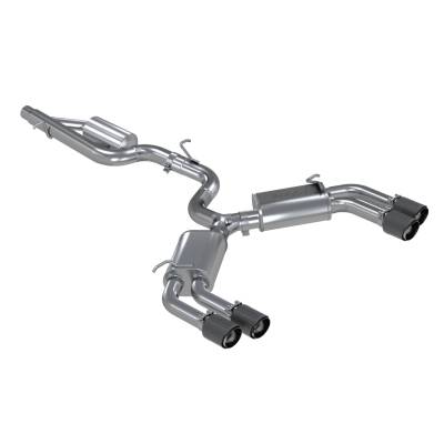 MBRP Exhaust - MBRP Exhaust S46013CF T304 3" Cat-Back Quad Rear Exit CF Tips for 15-20 Audi S3