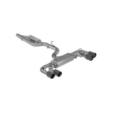 MBRP Exhaust - MBRP Exhaust S46053CF T304 3" Cat-Back Quad Rear Exit CF Tips for 15-21 Golf GTI