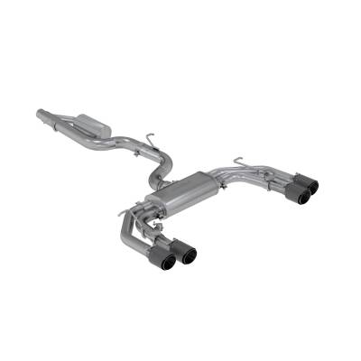 MBRP Exhaust - MBRP Exhaust S46043CF T304 3" Cat-Back Quad Rear Exit CF Tips for 15-19 Golf R