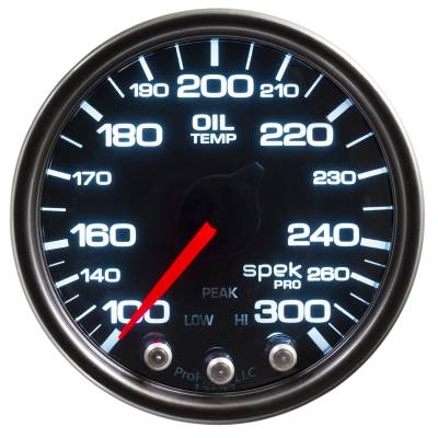 AutoMeter - AutoMeter P32252 Spek-Pro Oil Temperature Gauge 100-300F 2-1/16" Stepper Motor