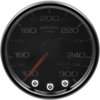 AutoMeter - AutoMeter P34652 Spek-Pro Water Temp Gauge Black/Blk 100-300F 2-1/16" Motor