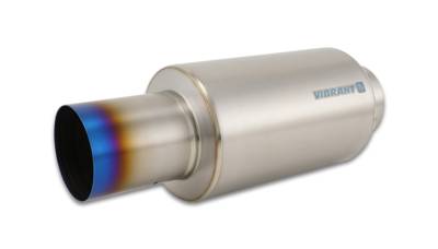 Vibrant Performance - Vibrant 17566 Muffler w/Straight Cut Burnt Tip 4" Inlet