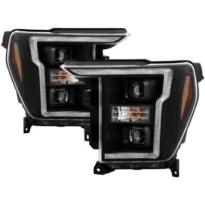 Spyder Auto - Spyder Auto 5088703 Projector Headlights LED Crystal Bar Parking Lights Blk