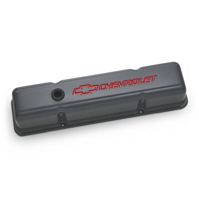 Proform - Proform 141-881 Engine Valve Covers Stamp Steel Tall Shark Gray for SB Chevy