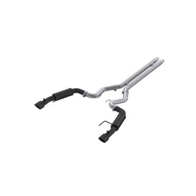 MBRP Exhaust - MBRP Exhaust S7253BLK Blk 3" Cat-Back Dual Exit w/Muffler 24-26 Mustang GT S650