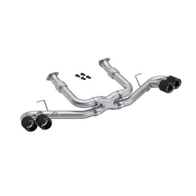 MBRP Exhaust - MBRP Exhaust S70423CF T304 3" Cat-Back Rear Exit w/o Muffler 20-26 Corvette C8