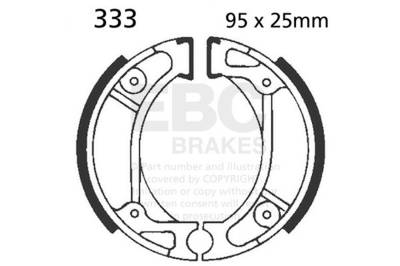 EBC Motorcycle Brakes - EBC Motorcycle Brakes 333 Plain Motorcycle Replacement Brake Shoes