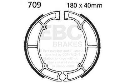 EBC Motorcycle Brakes - EBC Motorcycle Brakes 709 Plain Motorcycle Replacement Brake Shoes