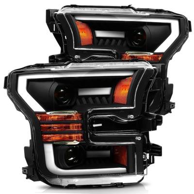 AlphaRex - AlphaRex 880156 Black Projector Plank Headlights for 15-17 Ford F150