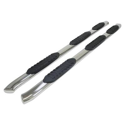 TrailFX - TrailFX A7039S 5" Oval WTW Side Bars Steel Rocker Panel Mount w/Bed Step