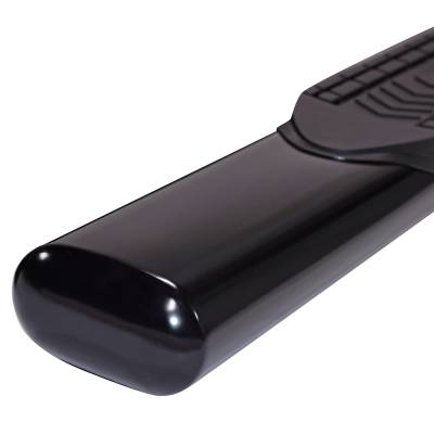 TrailFX - TrailFX A8252B 6" Oval Bent Nerf Bars Black Steel w/End Caps Rocker Panel Mount