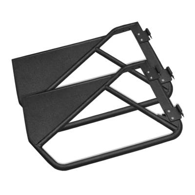 TrailFX - TrailFX J051FD Door Tubular Lower Half Textured Black Steel Pair