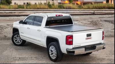 TrailFX - TrailFX TFX1706 Premium Hard Tri-Fold Tonneau Cover Non-Lockable Black Aluminum