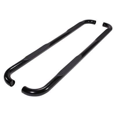 TrailFX - TrailFX A0028T Nerf Bar 3" Black Textured Round Bent w/Step Pads Rocker Mount