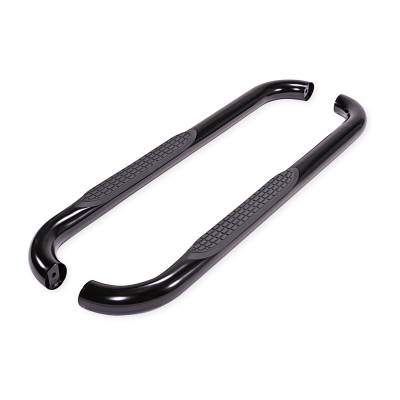 TrailFX - TrailFX A0029B Nerf Bar 3" Black Powder Round Bent w/Step Pads Frame Mount
