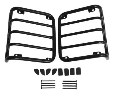 RT Offroad - RT Offroad RT34102 Black SS Tail Light Guard Set for 07-18 Jeep Wrangler JK
