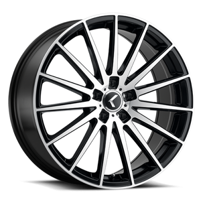 Kraze Wheels - Kraze Wheels KR185 Double Down 22x8.5 5x112/4.5 38mm Black/Mach KR185-22816BM38