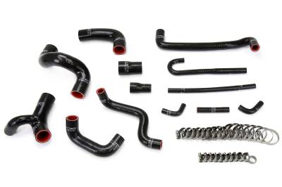 HPS Performance - HPS 57-1209-BLK Black Radiator Heater & Water Hose Coolant Kit for 88-91 BMW E30