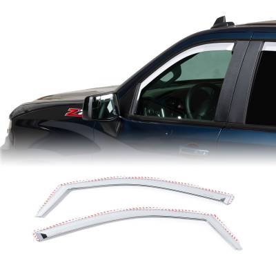 Putco - Putco 480244 2Pc Chrome FR Window Deflectors for 19-25 Silverado/Sierra Std/Crew