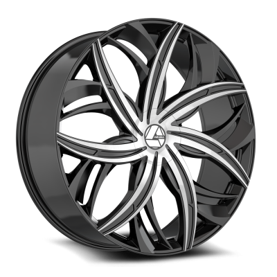 Azara - Azara Wheel AZA-541 22x9.5 Blank 15mm Gloss Black & Machined AZA-5412295BL15BM