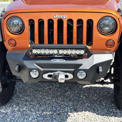 Rock Slide Engineering - Rock Slide FB-S-310-JK Appalachian Stubby Front Bumper w/Winch Plate Wrangler JK