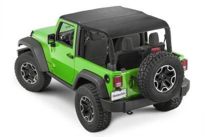MasterTop - MasterTop 14300824 Twill Cable Style Bimini Top Plus for 10-18 Wrangler JK 2DR