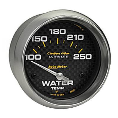 AutoMeter - AutoMeter 4837 Carbon Fiber Electric Water Temperature Gauge 100-250F 2-5/8"