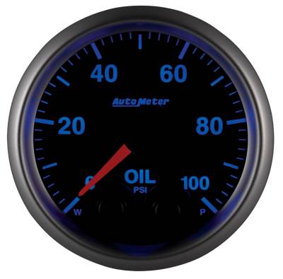 AutoMeter - AutoMeter 5652 Elite Series Oil Pressure Gauge 0-100 PSI 2-1/16" Stepper Motor