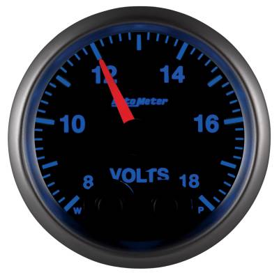 AutoMeter - AutoMeter 5683 Elite Series Volt Meter Gauge 8-18V 2-1/16" Stepper Motor