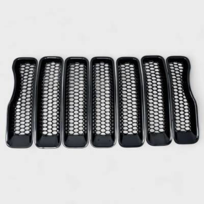 Trim Illusion - Trim Illusion ABS6522BLK Black Front Grille Overlay for 18-25 Wrangler Sport