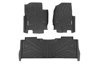Rough Country Suspension Systems - Rough Country FF-51712 FR/RR Floor Liners Black for 17-26 Ford F250/F350 SD Crew
