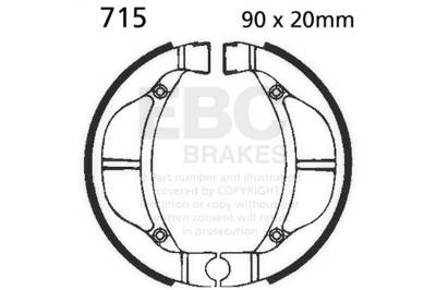 EBC Motorcycle Brakes - EBC Motorcycle Brakes 715 Plain Motorcycle Replacement Brake Shoes