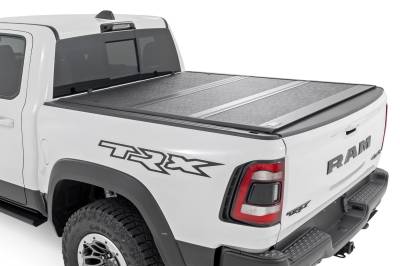 Rough Country Suspension Systems - Rough Country 7320650B Lo-Pro Hard Folding Tonneau Cover for 19-26 RAM 1500 6.4'